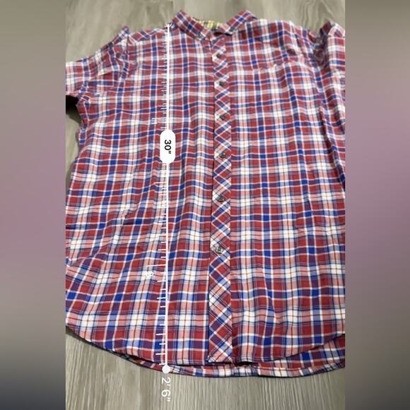 Ben Sherman Canclini Red Blue & White Plaid Button Down Shirt Size L - Picture 9 of 9